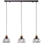 Brilliant Avia Colgante De Luz Metal Madera Negro Madera | Apta para 3x E27