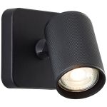 Brilliant Marty Luz De Pared Aluminium Arenoso Negro 5W 350lm - 830 Luz Cálida | Incl. 1x GU10