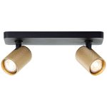 Brilliant Marty Luz de techo Aluminium Arenoso Negro Oro 10W 700lm - 830 Luz Cálida | Incl. 2x GU10