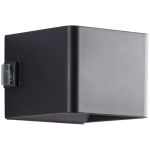 Brilliant Iseo Luz De Pared Plástico Negro 4W 300lm - 830 Luz Cálida | IP44 - Al Aire Libre - Sensor de Movimiento y Luz - USB Recargable