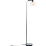 Brilliant Lampara De Pié Casto Vidrio Metal Negro Beige | Apta para 1x E27
