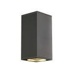 SLV Big Theo Up/Down Luz De Pared Aluminium Antracita | IP44 - Al Aire Libre - Apta para 2x GU10 Max. 75W - Regulable
