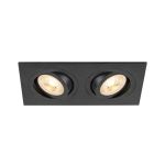 SLV New Tria 155 Foco Aluminium Negro Cuadrado | Apta para 2x GU10 