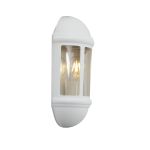 Ansell LED Luz de pared Latina Mitad Linterna Blanco - Apta para E27 hasta 42W | IP65
