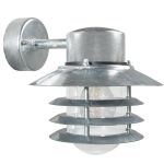 Nordlux Vejers Luz De Pared Acero Galvanizado y Vidrio Gris | IP54 - Apta para E27