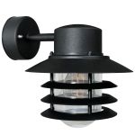Nordlux Vejers Luz De Pared Metal y Vidrio Negro | IP54 - Apta para E27