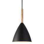 DFTP by Nordlux Pure 20 Colgante De Luz Metal y Madera Negro | Apta para E27