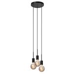 Nordlux Paco Colgante De Luz Metal 3-Foco Negro | Apta para 3x E27