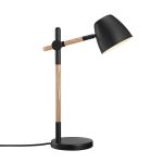 Nordlux Lámpara De Mesa Theo Metal y Madera Negro | Apta para GU10