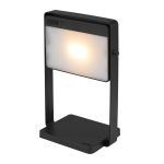 Nordlux Lámpara De Mesa Saulio Aluminium Negro 3.5W 200lm - 830 Luz Cálida | IP44 - 3 Pasos Regulable - Solar