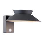 Nordlux Solar Luz De Pared Justina Metal Antracita 400lm - 830 Luz Cálida | IP44 - Sensor de Movimiento y Luz