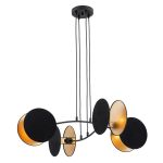 Emibig Colgante De Luz Motif Acero Negro | Apta para 4x E27 - Max 15W