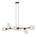 Emibig Colgante De Luz Pandora Acero Negro | Apta para 6x E14 - Max 10W