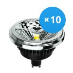 Multipack 10x Noxion Lucent Foco LED GU10 AR111 12W 600lm 40D - 930 Luz Cálida | Mejor reproducción de color - Regulable - Reemplazo 50W