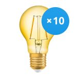 Multipack 10x Osram Vintage 1906 LED E27 Pera con Filamento Oro 2.5W 220lm - 824 Luz muy Cálida | Reemplazo 25W