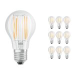 Multipack 10x Ledvance Classic LED E27 Pera con Filamento Clara 7.5W 1055lm - 827 Luz muy Cálida | Regulable - Reemplazo 75W