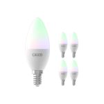 Multipack 5x Calex Smart Tuya Wifi E14 Vela 5W 470lm - 822-840 Ajustable Blanco | RGBW - Regulable - Reemplazo 40W