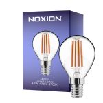 Noxion Lucent Lustre LED E14 Esférica con Filamento Clara 4.5W 470lm - 827 Luz muy Cálida | Regulable - Reemplazo 40W