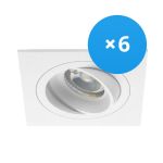 Multipack 6x Noxion Empotrado Spot Boxi MR16 Ajustable Blanco | Recorte 80mm - GU10 Casquillo