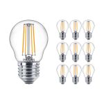 Multipack 10x Philips Corepro LED Lustre E27 Esférica con Filamento Clara 4.3W 470lm - 827 Luz muy Cálida | Reemplazo 40W