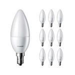 Multipack 10x Philips Corepro LED Vela E14 Mate 5W 470lm - 827 Luz muy Cálida | Reemplazo 40W
