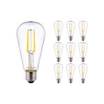 Multipack 10x Noxion Lucent LED E27 Pera con Filamento Clara 4W 470lm - 827 Luz muy Cálida | Reemplazo 40W