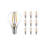 Multipack 10x Noxion Lucent Lustre LED E14 Esférica con Filamento Clara 2.5W 250lm – Regulable - Reemplazo 25W