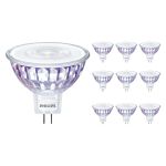 Multipack 10x Philips Master Value LED Foco GU5.3 MR16 7.5W 621lm 36D - 927 Luz muy Cálida | Mejor reproducción de color - Regulable - Reemplazo 50W