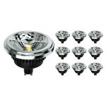 Multipack 10x Noxion Lucent Foco LED GU10 AR111 15W 850lm 40D - 930 Luz Cálida | Mejor Reproducción De Color - Regulable -  Reemplazo 75W