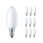 Multipack 10x Philips Corepro LED Vela E14 Mate 4.3W 470lm - 827 Luz muy Cálida | Reemplazo 40W