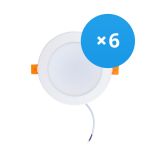 Multipack 6x Bright Choice Downlight LED 12W 1080lm 120D - 840 Blanco Frio | Recorte 115mm - Reemplazo 1x18W