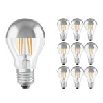 Multipack 10x Ledvance  Classic LED E27 Pera Con Filamento Mirror 6.5W 650lm - 827 Luz Muy Cálida | Reemplazo 50W