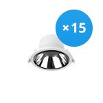 Multipack 15x Noxion Downlight LED Apollo 9W 1100lm 60D - 840 Blanco Frio | 145mm - Recorte 120mm - Alu Reflector - UGR <19