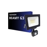 Noxion Proyector LED Beamy G3.1 Negro 30W 3300lm 110D - 830 Luz Cálida | IP44 - Sensor de Movimiento y Luz - Simétrico 
