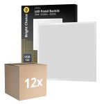 Multipack 12x Bright Choice Panel LED Backlit 36W 3240lm - 840 Blanco Frio | 60x60cm - UGR <22