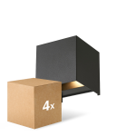 Multipack 4x D'Lite Luz De Pared Elingen Negro Up & Down 4.9W 480lm - 830 Luz Cálida | IP65