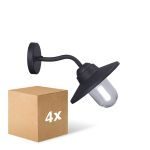 Multipack 4x D'Lite Luz De Pared Ember Negro | IP54 - Apta para 1x E27