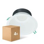 Multipack 4x Philips Downlight LED Coreline DN142B Aluminium Blanco 19.2W 2300lm 60D - 830 Luz Cálida | Recorte 200mm - IP20 - Blanco Reflector