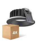 Multipack 4x Ledvance Foco LED Air Fix Aluminium Negro 6W 510lm 36D - 930 Luz Cálida | Recorte 68mm - IP65 - Mejor reproducción de color - Regulable