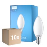 Multipack 10x Philips Corepro LED Vela E14 Mate 6.5W 806lm - 827 Luz muy Cálida | Reemplazo 60W