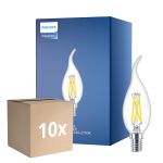 Multipack 10x Philips MASTER LED E14 Doblado-tip Vela Con Filamento Clara 2.5W 340lm - 922-927 Dim To Warm | Mejor Reproducción De Color - Regulable - Reemplazo 25W