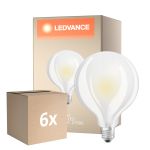 Multipack 6x Ledvance Classic LED E27 Globe con Filamento Mate 11W 1521lm - 827 Luz muy Cálida | Reemplazo 100W