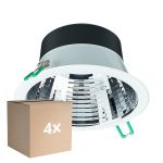 Multipack 4x Philips Downlight LED Coreline DN142B Aluminium Blanco 11W 1200lm 60D - 830 Luz Cálida | Recorte 155mm - IP20 - UGR<19