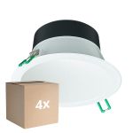 Multipack 4x Philips Downlight LED Coreline DN142B Aluminium Blanco 11W 1200lm 60D - 830 Luz Cálida | Recorte 155mm - IP20 - Blanco Reflector