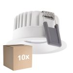 Multipack 10x Ledvance Foco LED Fix Aluminium Blanco 8W 680lm 36D - 930 Luz Cálida | Recorte 68mm - IP44 - Mejor reproducción de color - Regulable