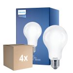 Multipack 4x Philips Classic LED Bulbo E27 Pera Mate 13W 2000lm - 840 Blanco Frio | Reemplazo 120W