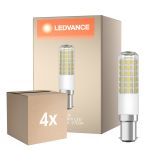 Multipack 4x Ledvance Special T Slim LED B15d Tubo one-handed Clara 6.5W 806lm - 827 Luz Muy Cálida | Reemplazo 60W