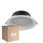Multipack 6x Noxion Downlight LED Hera Medio Empotrado Blanco 9W 900lm 80D - 827-830-840 CCT | 146mm - Recorte 120mm