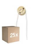 Multipack 25x Universal GU10 Casquillo - Universele GU10 Fitting - Blanco 0.1m - 2 pole 0.5mm2 (Para Noxion)