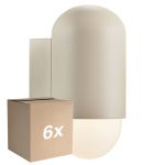 Multipack 6x Nordlux Heka Luz De Pared Aluminium Sanded |IP54 - Apta para E27